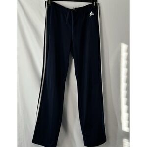 Adidas Sweatpants Men L Navy‎ Blue Jogger Track Stripes Stretch Pockets Athletic